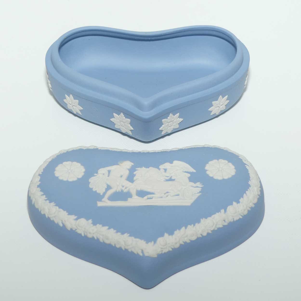 Wedgwood Jasper | White on Pale Blue | Large Heart trinket | Aurora and Tithonos | #2