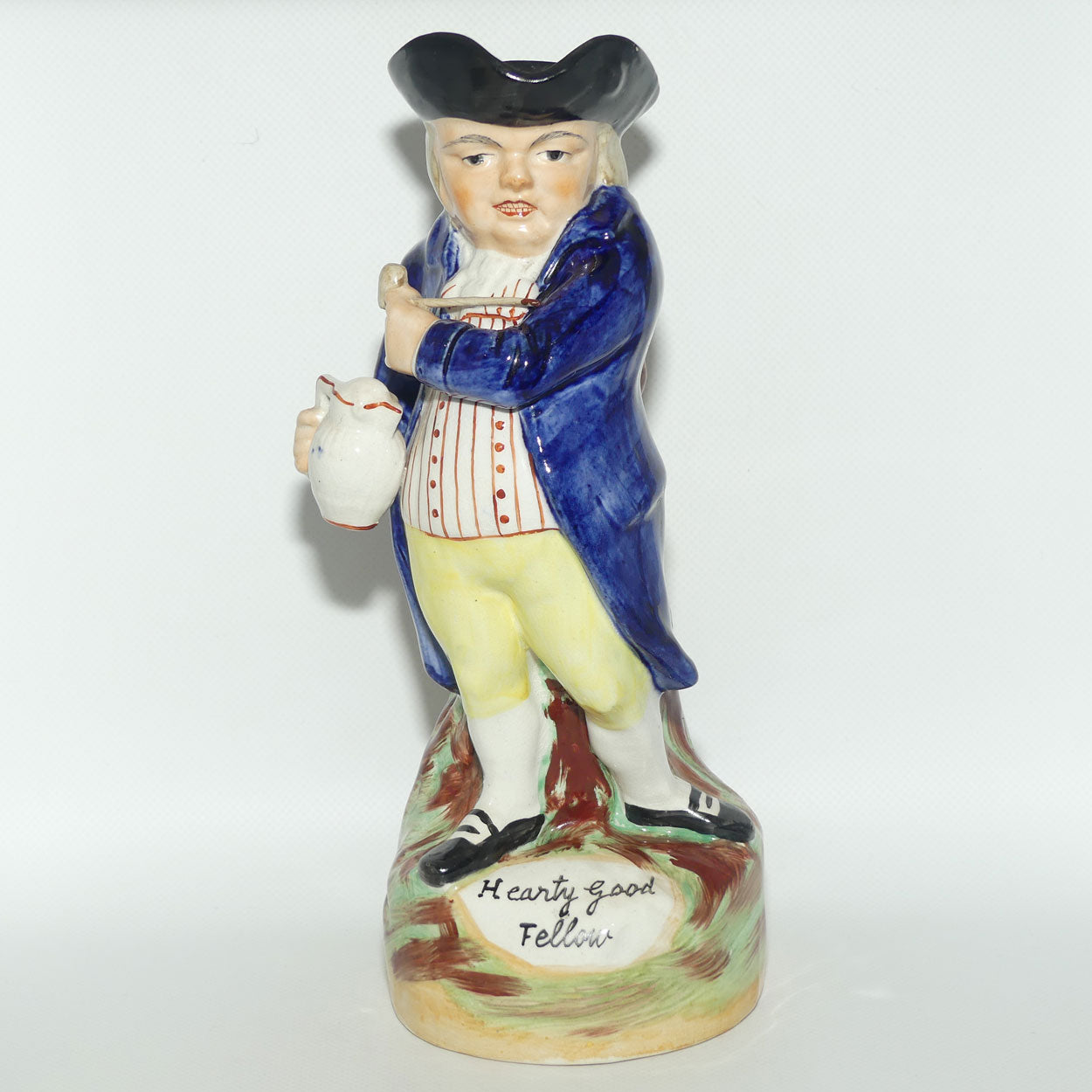 Antique Staffordshire Pottery Hearty Good Fellow toby jug