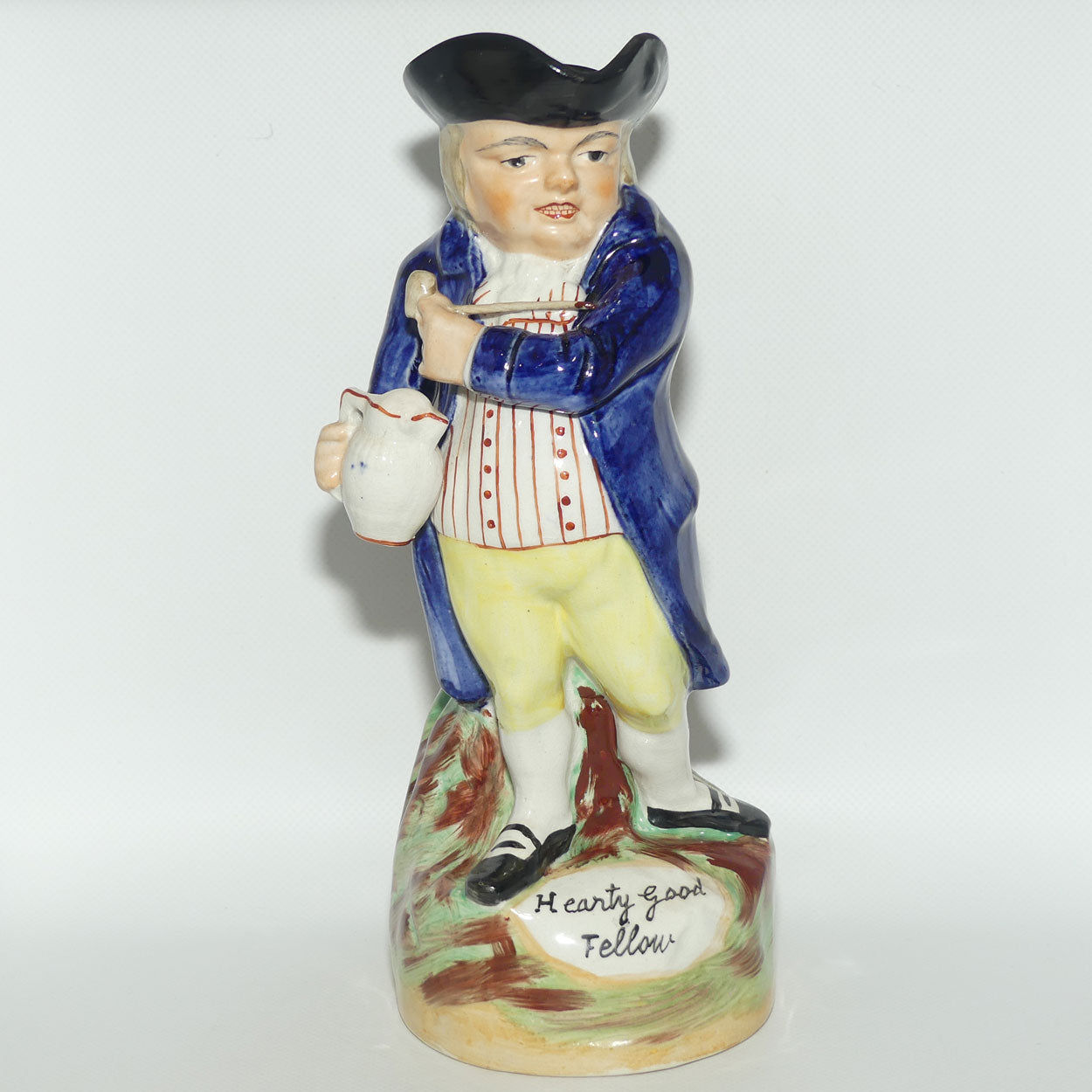 Antique Staffordshire Pottery Hearty Good Fellow toby jug