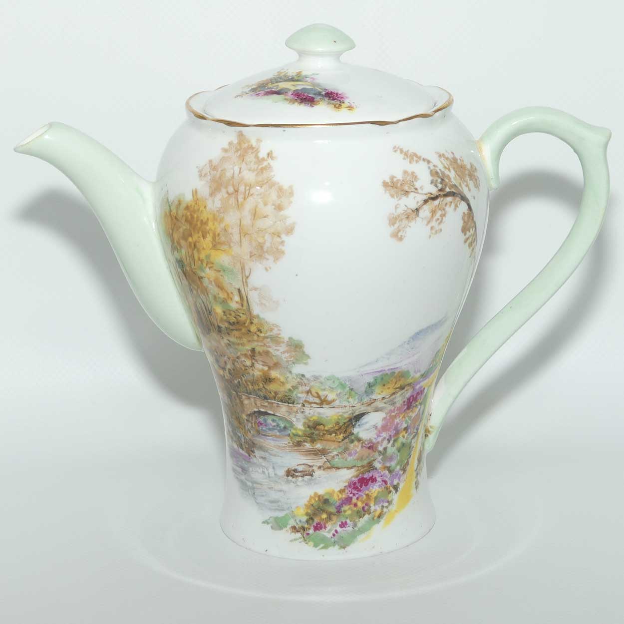 Shelley Heather pattern coffee pot + lid