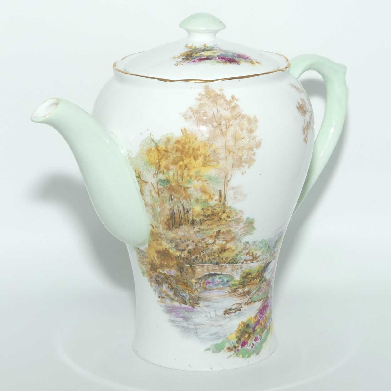 Shelley Heather pattern coffee pot + lid