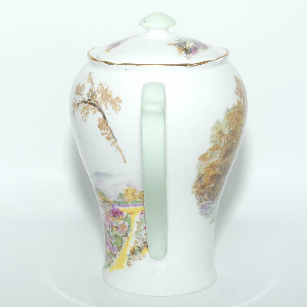 Shelley Heather pattern coffee pot + lid