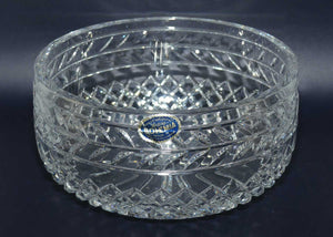 Heavy Bohemian Crystal bowl | Diamond Cut and Banding