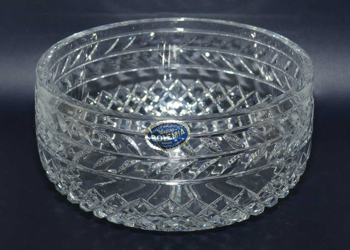 Heavy Bohemian Crystal bowl | Diamond Cut and Banding