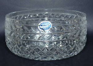 Heavy Bohemian Crystal bowl | Diamond Cut and Banding