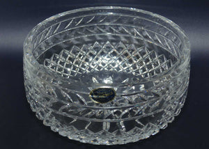 Heavy Bohemian Crystal bowl | Diamond Cut and Banding