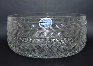 Heavy Bohemian Crystal bowl | Diamond Cut and Banding