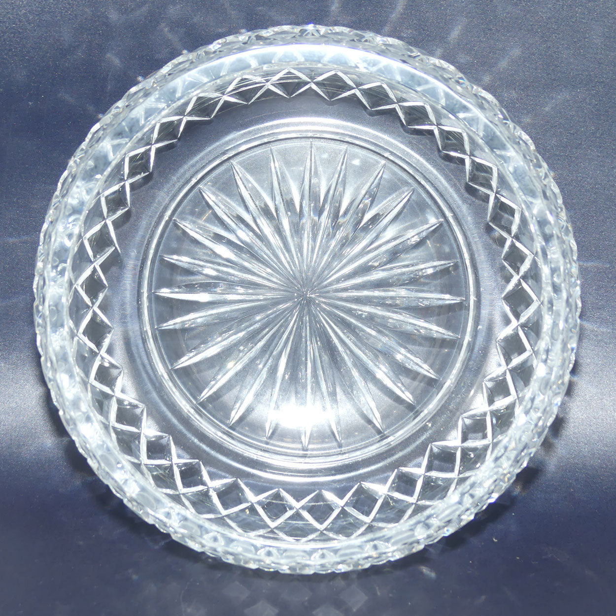 Traditional Diamond Cut Crystal bowl | Heavy | 18.5cm diam