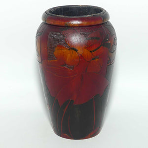 Australian Pokerwork vase | Abstract Fruit and Flower design by Heilco