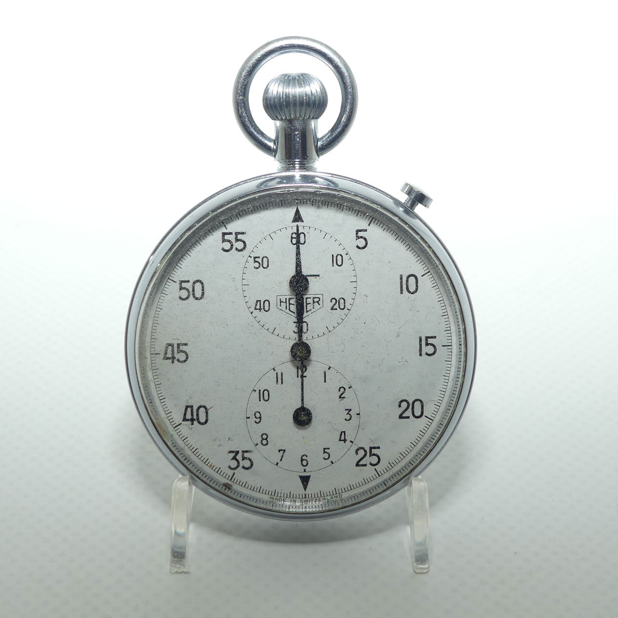 Vintage HEUER Swiss Made Stop Watch | Two Register Dial | 12 hour and 60 minute subdials