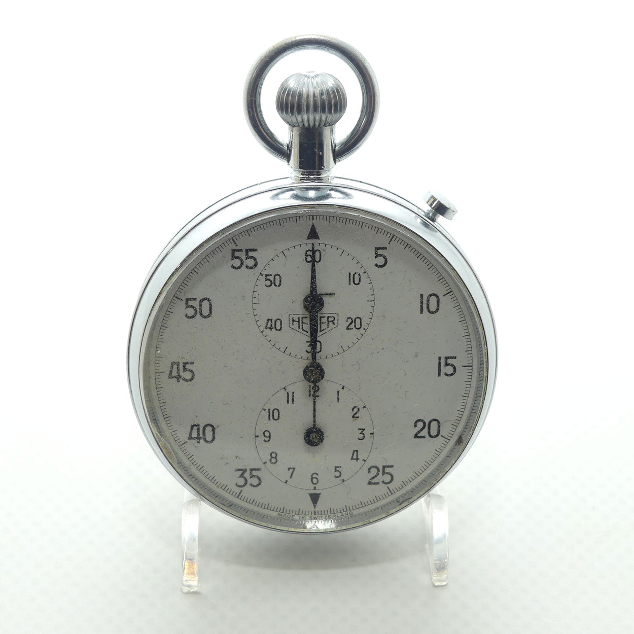 Vintage HEUER Swiss Made Stop Watch | Two Register Dial | 12 hour and 60 minute subdials