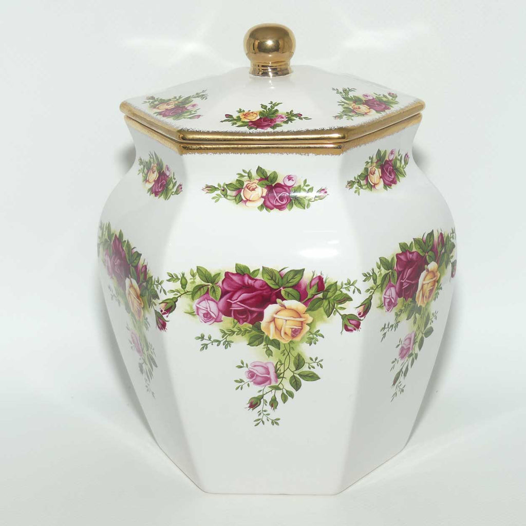 Royal Albert Old Country Roses | Hexagonal shape biscuit jar