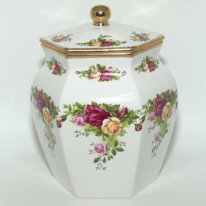 Royal Albert Old Country Roses | Hexagonal shape biscuit jar