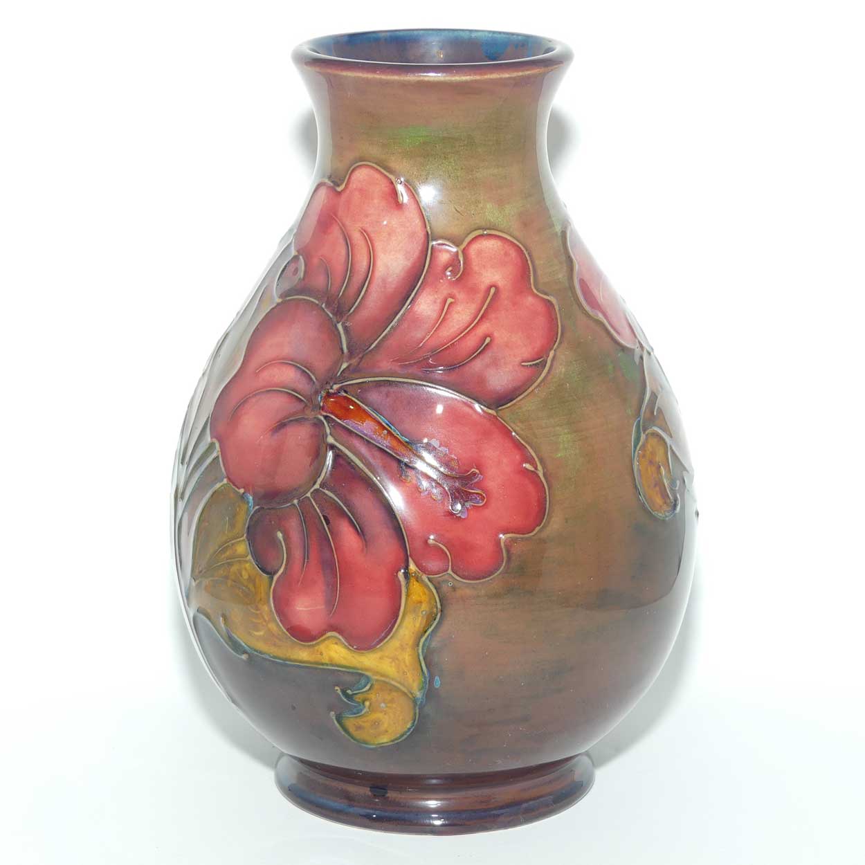 Walter Moorcroft Flambe Hibiscus 7/7 vase | c.1988