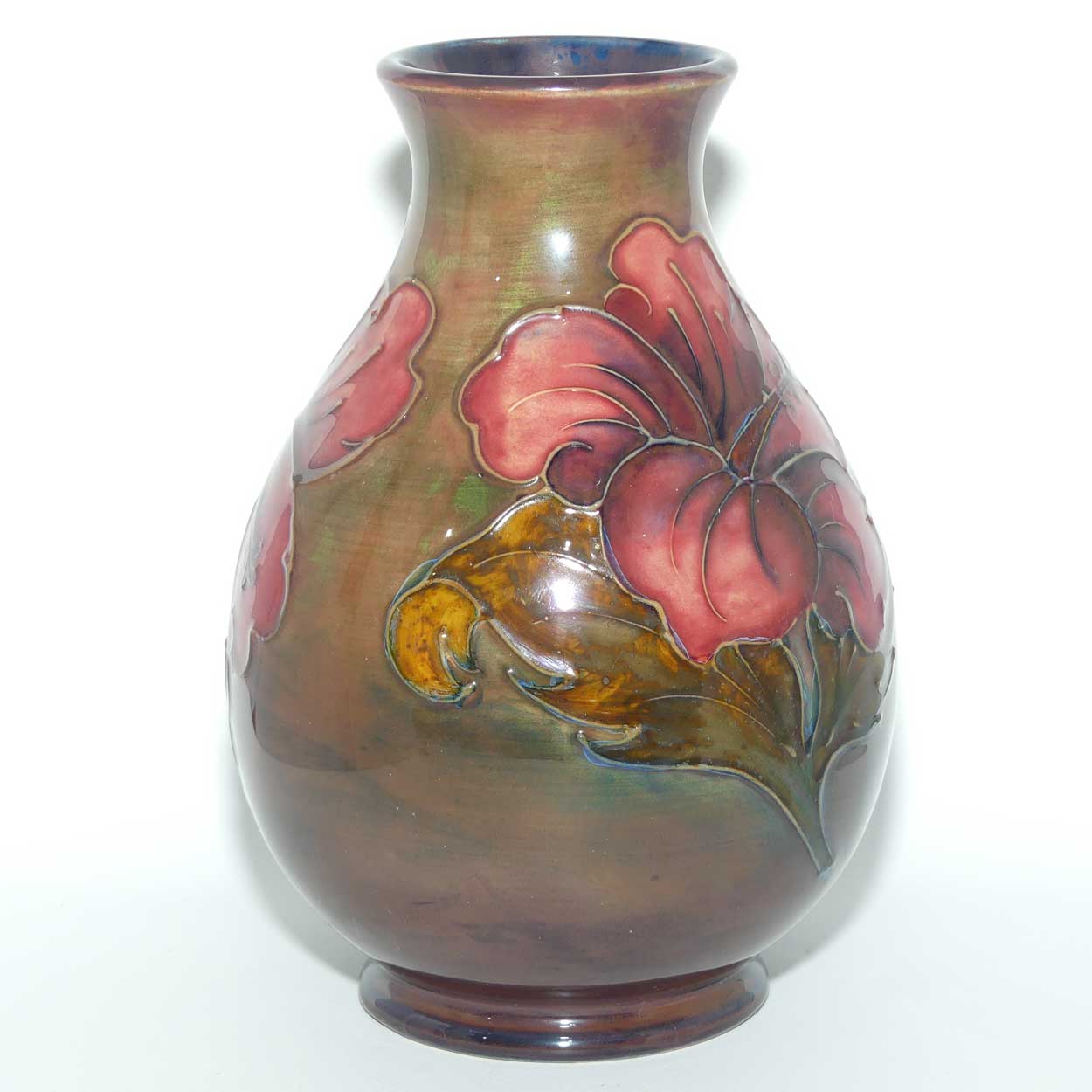Walter Moorcroft Flambe Hibiscus 7/7 vase | c.1988
