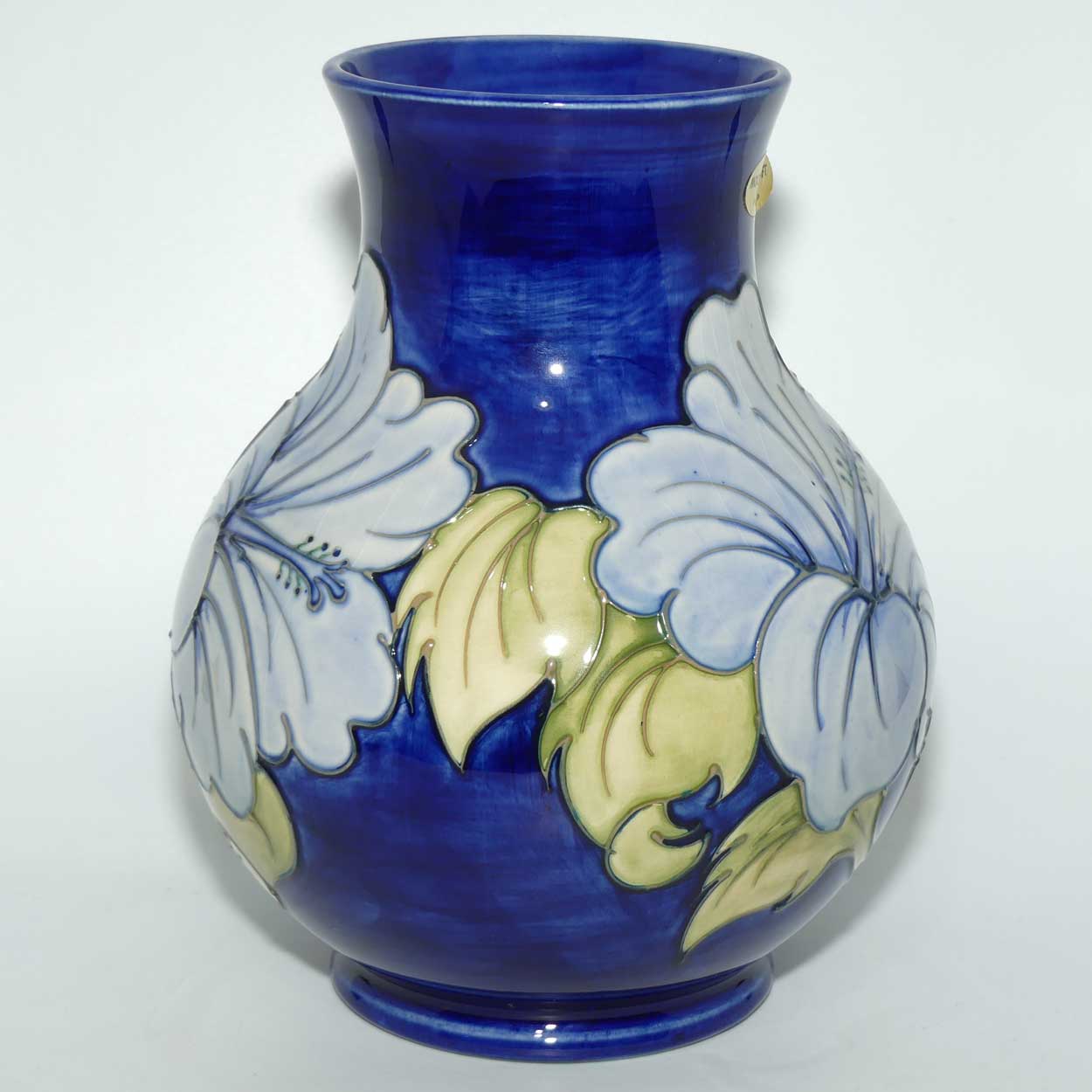 Walter Moorcroft Hibiscus (Blue Flower on Blue) 869/9 vase