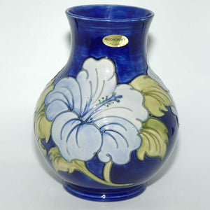 Walter Moorcroft Hibiscus (Blue Flower on Blue) 869/9 vase