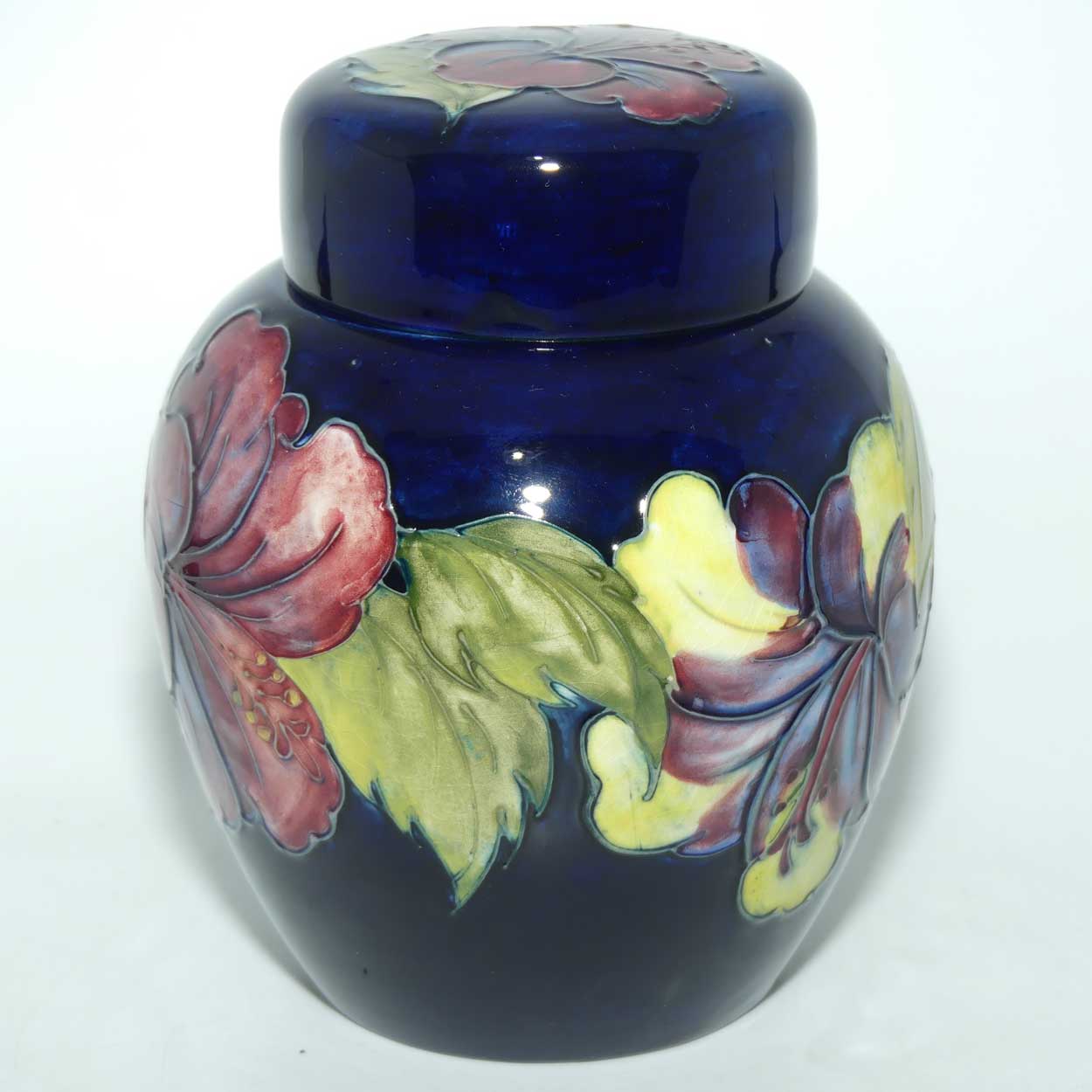 Walter Moorcroft Hibiscus (Blue) ginger jar #1