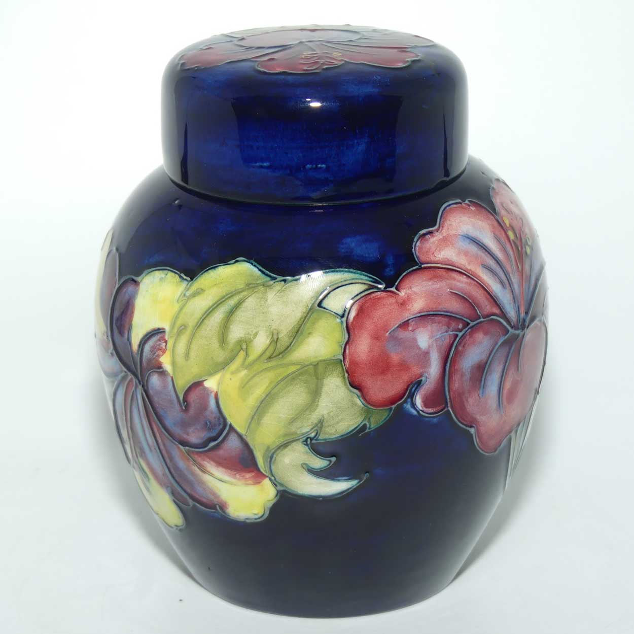 Walter Moorcroft Hibiscus (Blue) ginger jar #1