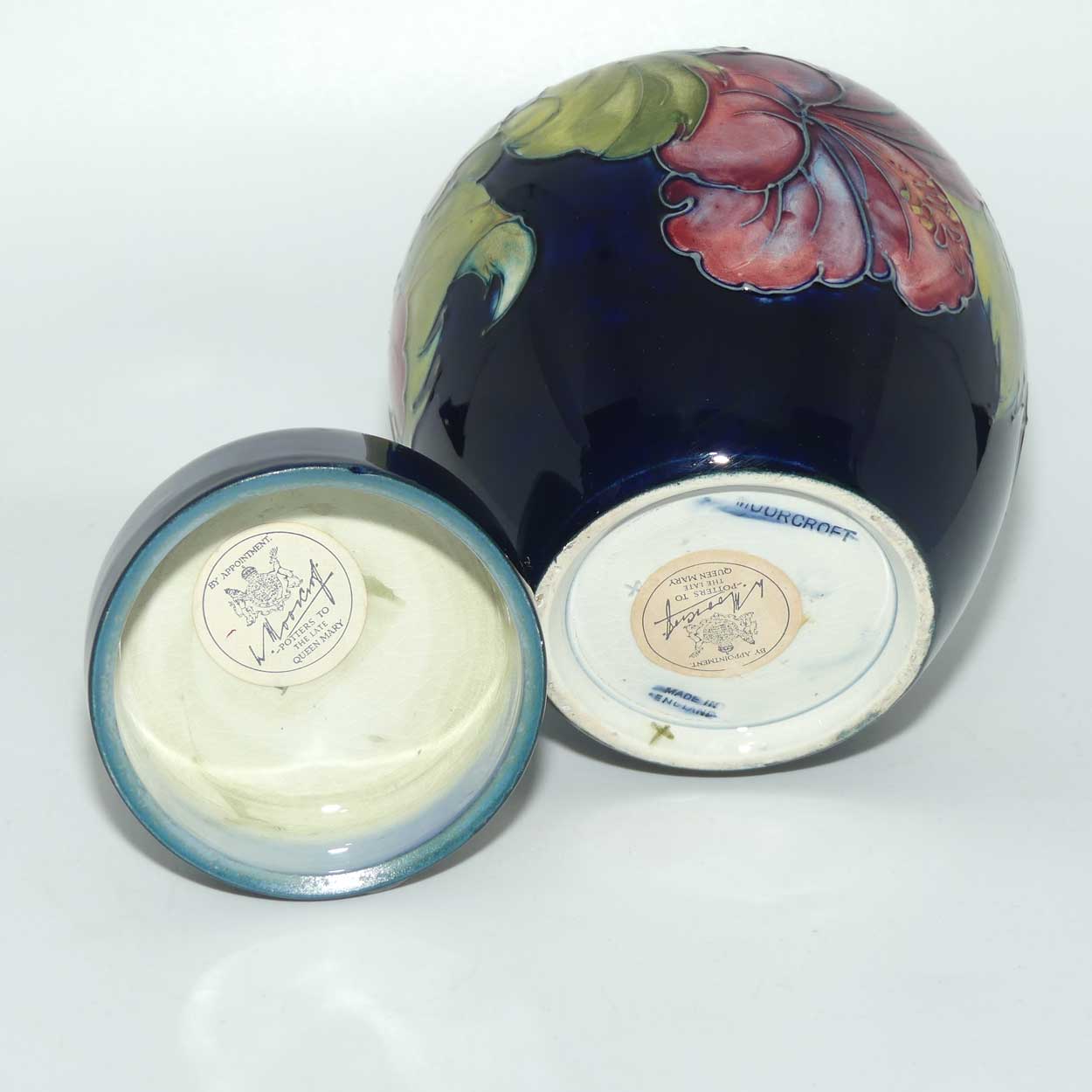 Walter Moorcroft Hibiscus (Blue) ginger jar #1