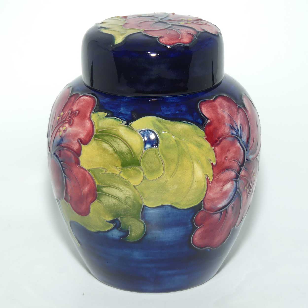 Walter Moorcroft Hibiscus (Blue) ginger jar #2