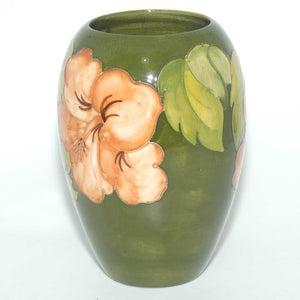 Walter Moorcroft Coral Hibiscus (Green) 102/7 vase