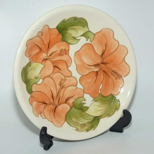 Walter Moorcroft Coral Hibiscus 783/10 plate | Ivory ground