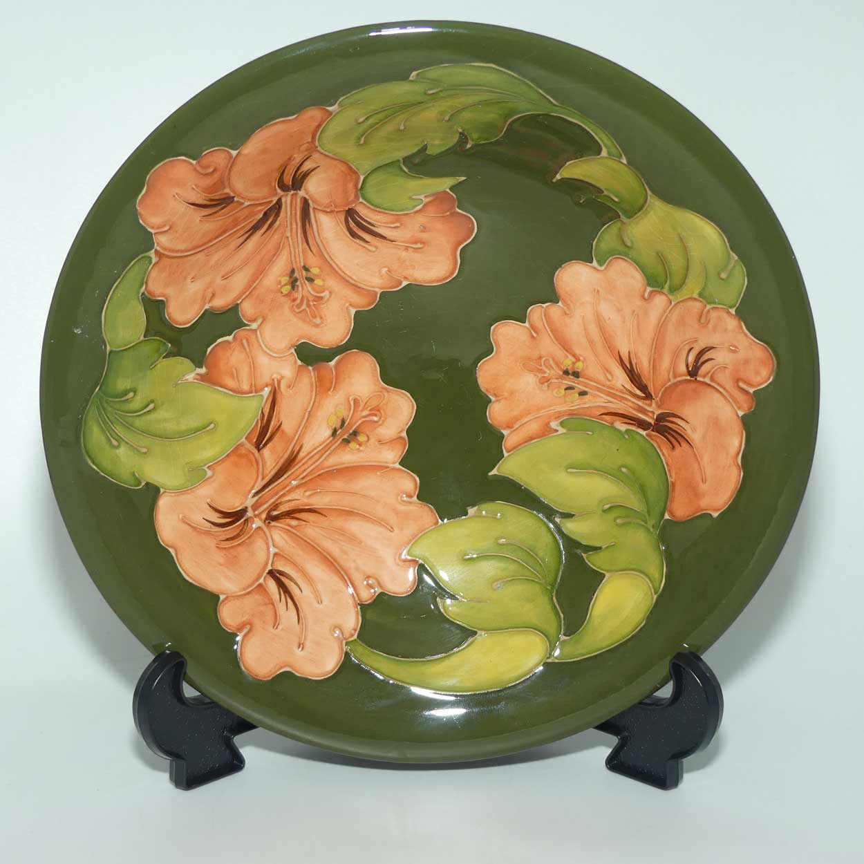 Walter Moorcroft Hibiscus (Green) bowl | Coral Hibiscus