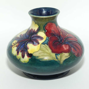 Walter Moorcroft Hibiscus | Olive Green ground vase | Shape 32