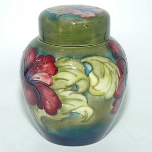 Walter Moorcroft Hibiscus (Green) ginger jar