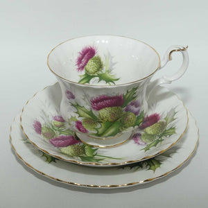 Royal Albert Bone China England Highland Thistle trio