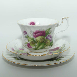 Royal Albert Bone China England Highland Thistle trio