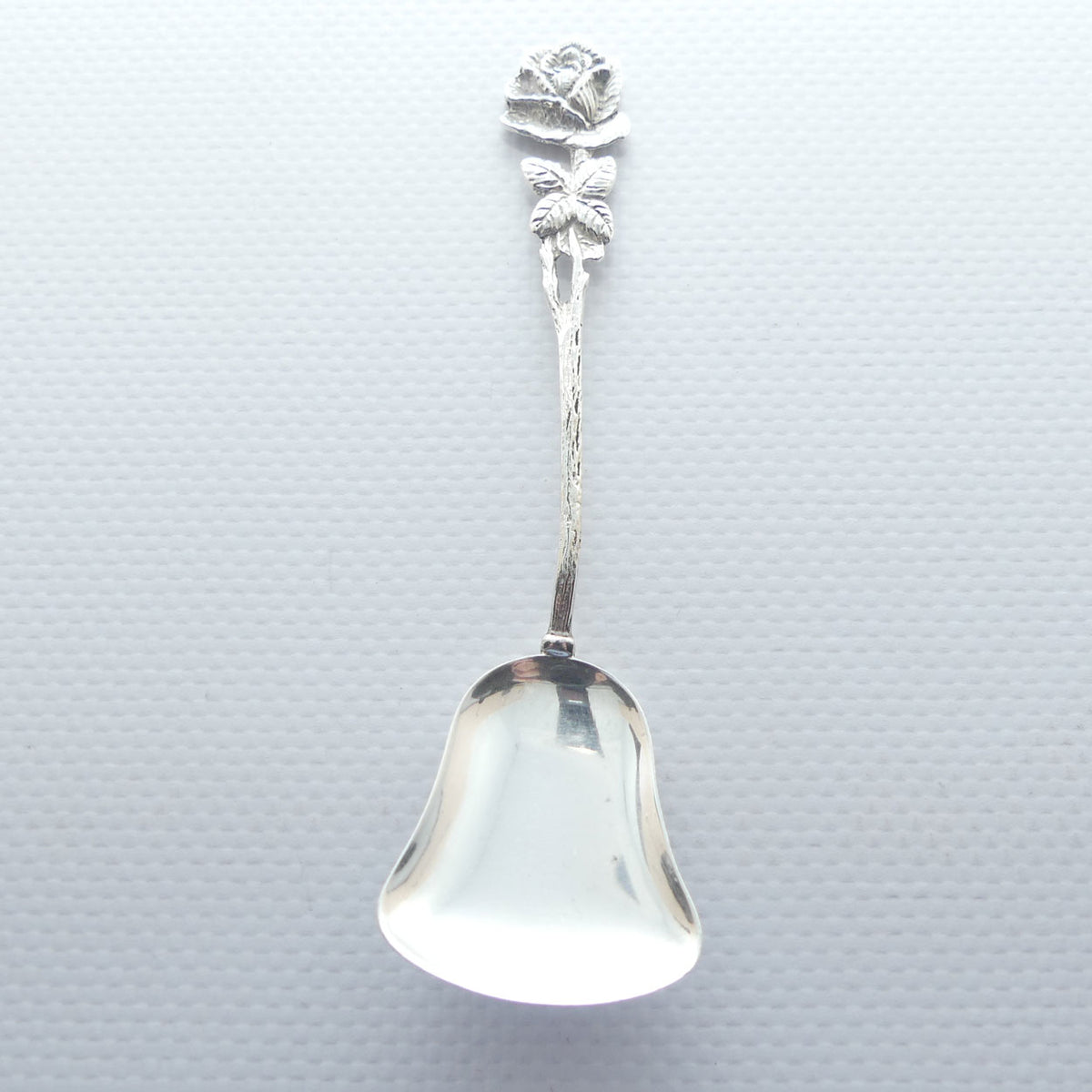 German 835 Silver Hildeshiem Rose sugar shovel spoon | Plain bowl | 10g