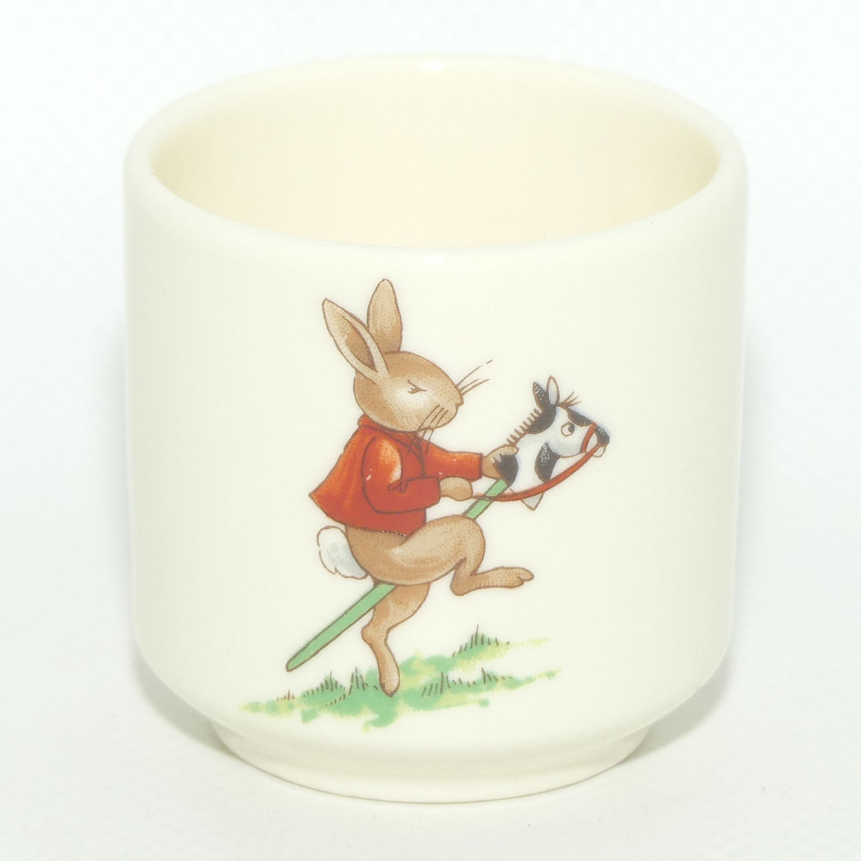 Royal Doulton Bunnykins egg cup | Hobby Horse | Holding Hat and Coat
