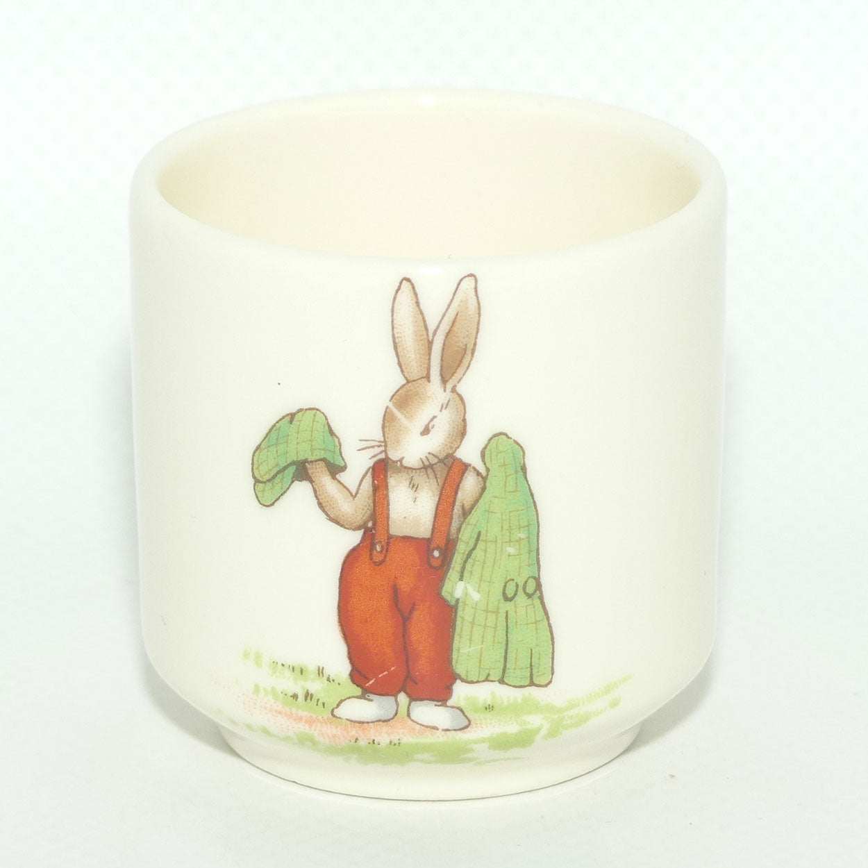 Royal Doulton Bunnykins egg cup | Hobby Horse | Holding Hat and Coat