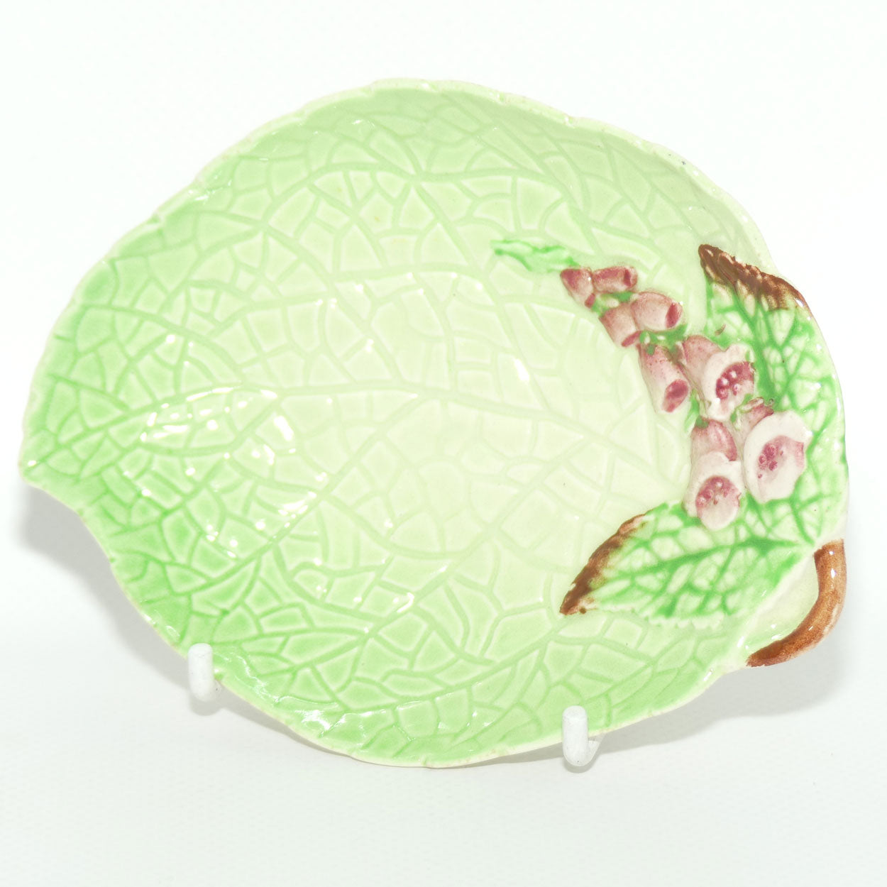 Carlton Ware Hollyhocks on Darker Green pattern dish | 13cm wide