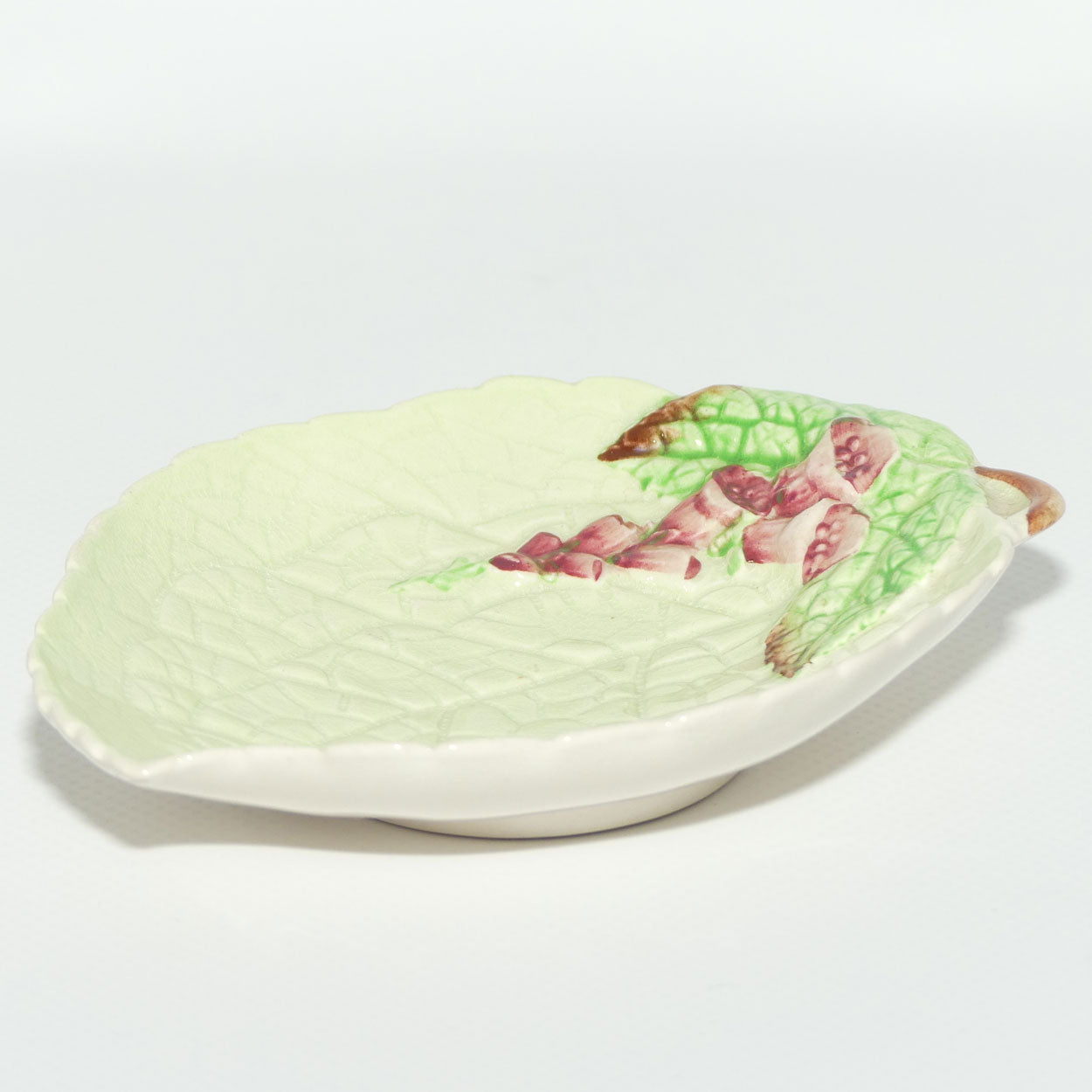 Carlton Ware Hollyhocks on Light Green pattern dish | 13cm wide