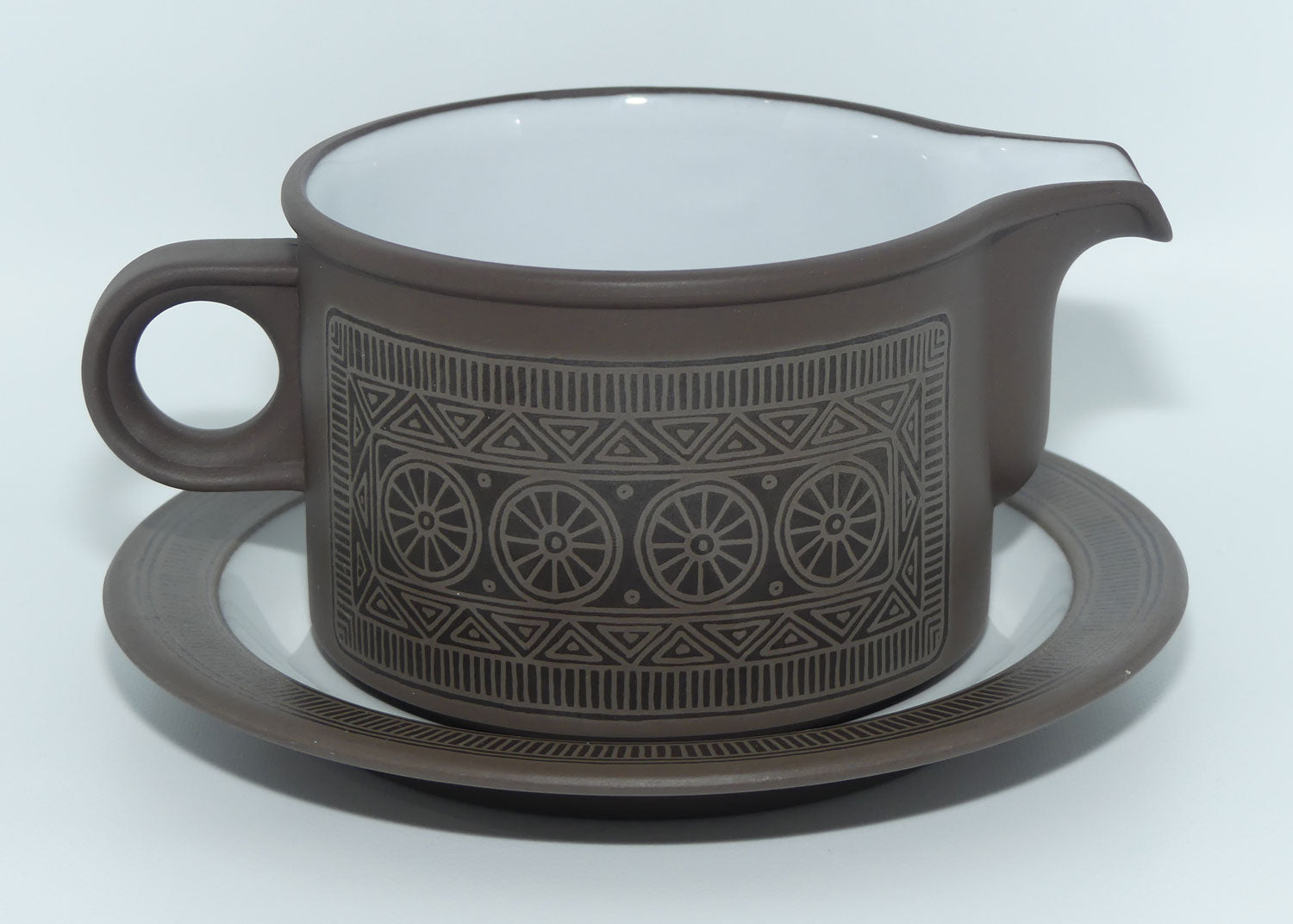 Vintage Retro Hornsea England Palatine gravy jug and underplate