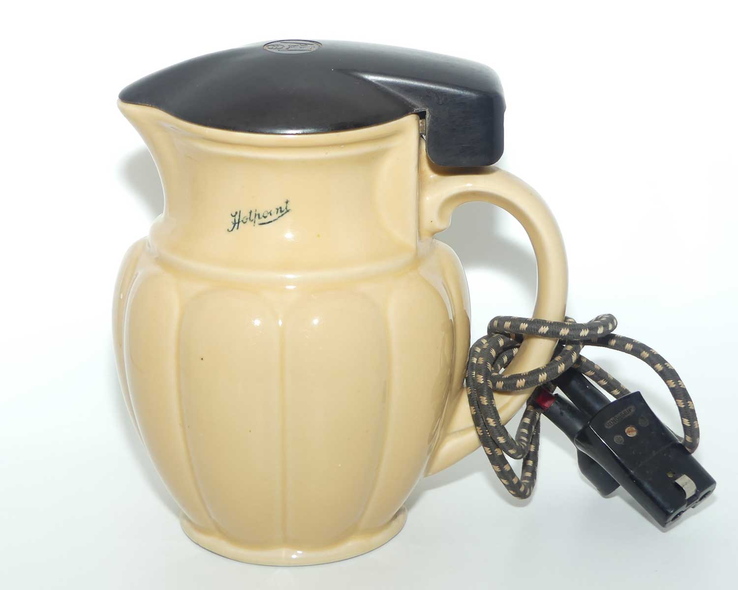 Early Australian AEI Hotpoint electric jug complete with cord and element | Blue Hotpoint logo