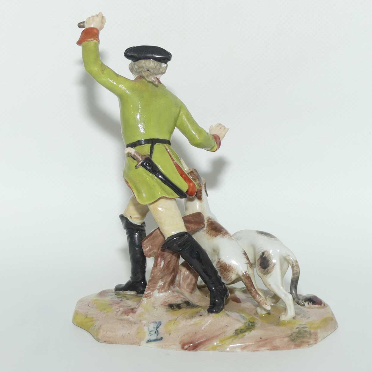 Dresden figure group | 18th Century Gentlemen with Hunting Dogs