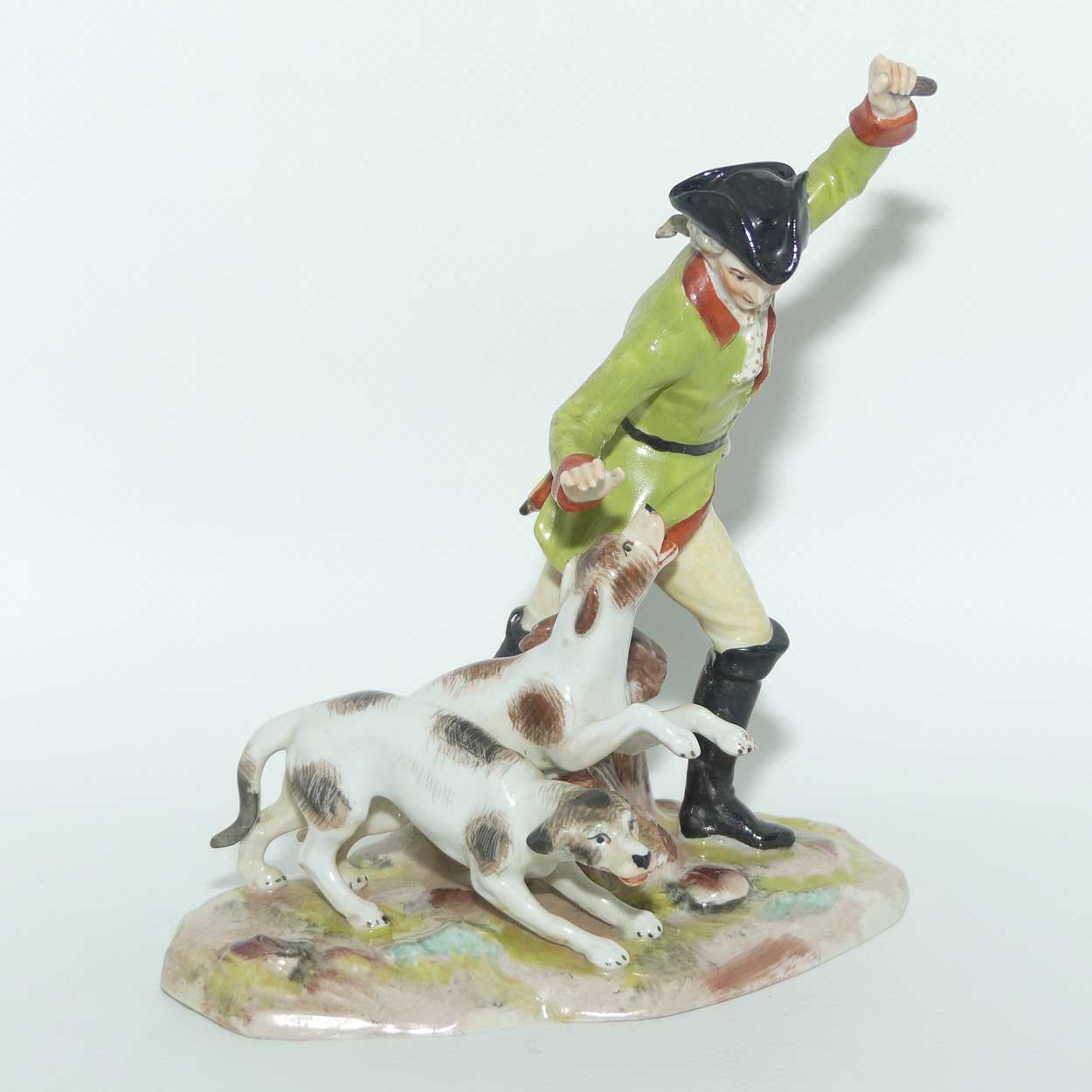 Dresden figure group | 18th Century Gentlemen with Hunting Dogs