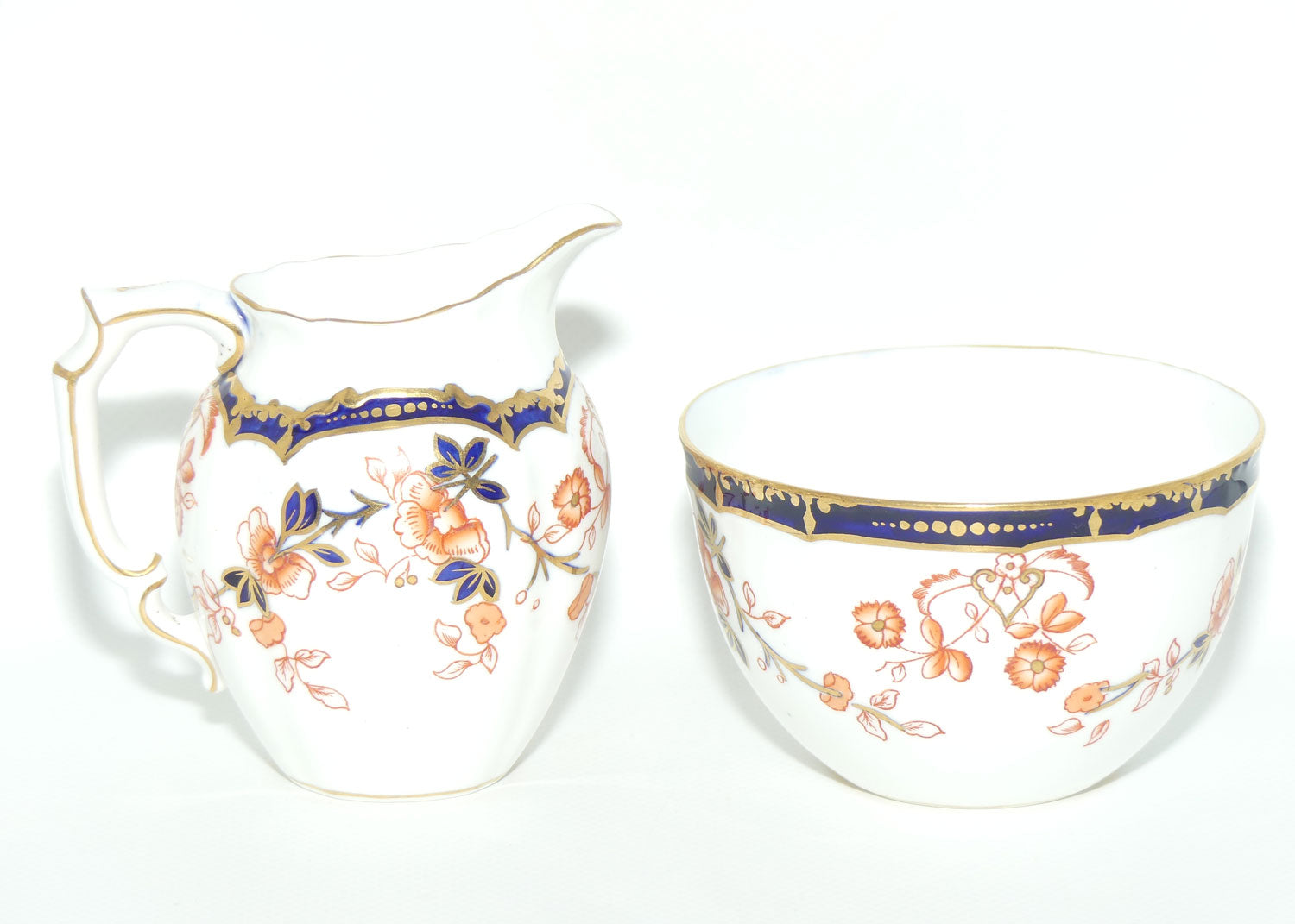 Royal Crown Derby pattern 6449 milk jug and sugar bowl | c.1916