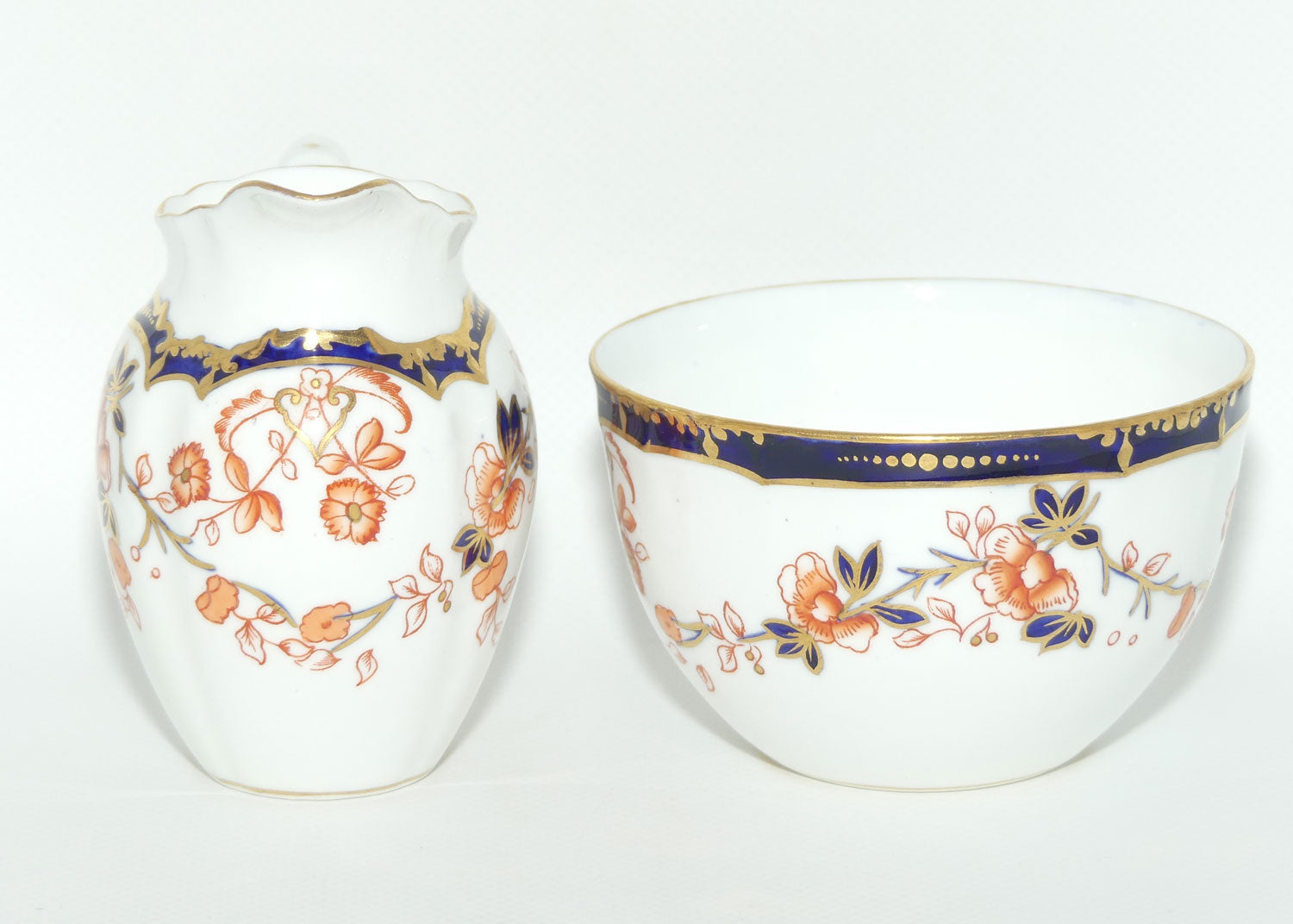 Royal Crown Derby pattern 6449 milk jug and sugar bowl | c.1916