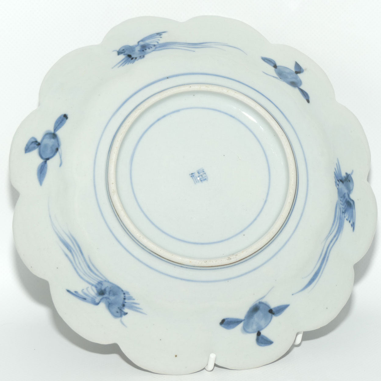 Japanese Imari hand painted cabinet plate c.1900 | Fluted Rim #1 | Red and Blue