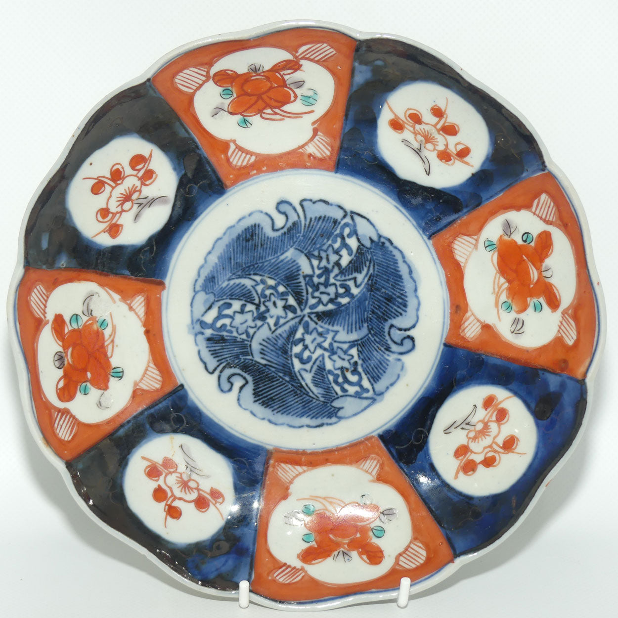 Japanese Imari hand painted cabinet plate c.1900 | Red and Blue
