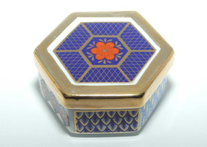 Imari pattern hexagonal trinket box