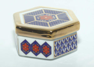 Imari pattern hexagonal trinket box