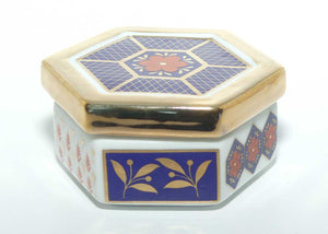 Imari pattern hexagonal trinket box