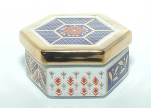 Imari pattern hexagonal trinket box