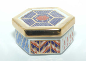 Imari pattern hexagonal trinket box